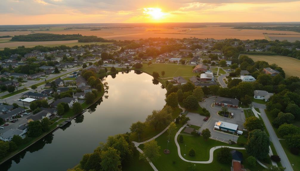 suburban minnesota lake town