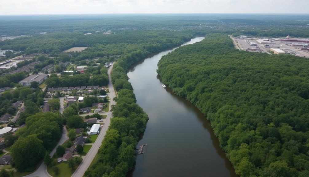 suburban minnesota town near river